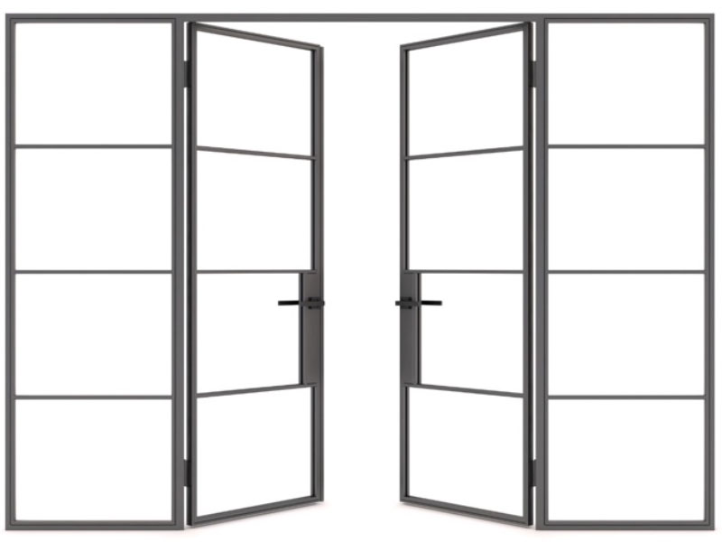 Deco Line Double Doors with Fixed Side Lights